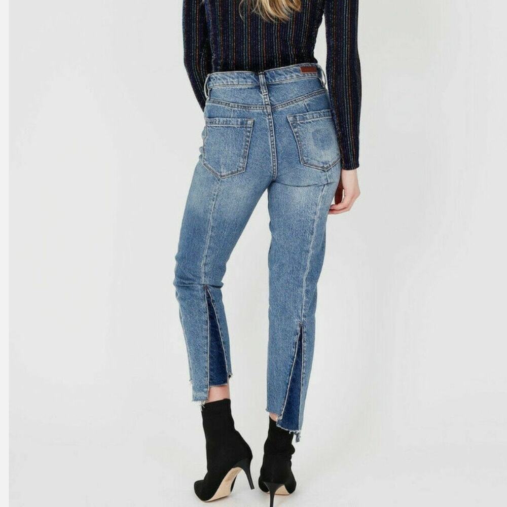Blank NYC Women's Madison Crop Stagger Hem Straight Leg Jeans 30